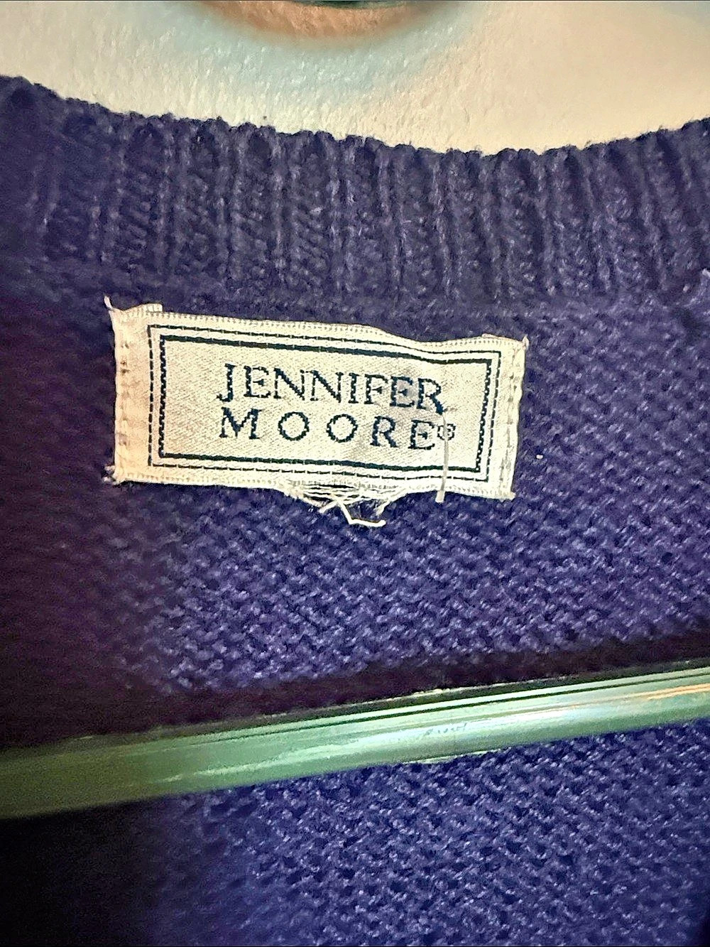 Vintage Jennifer Moore Embroidered Button Up Sweater Vest Navy Blue Size L - Picture 4 of 8